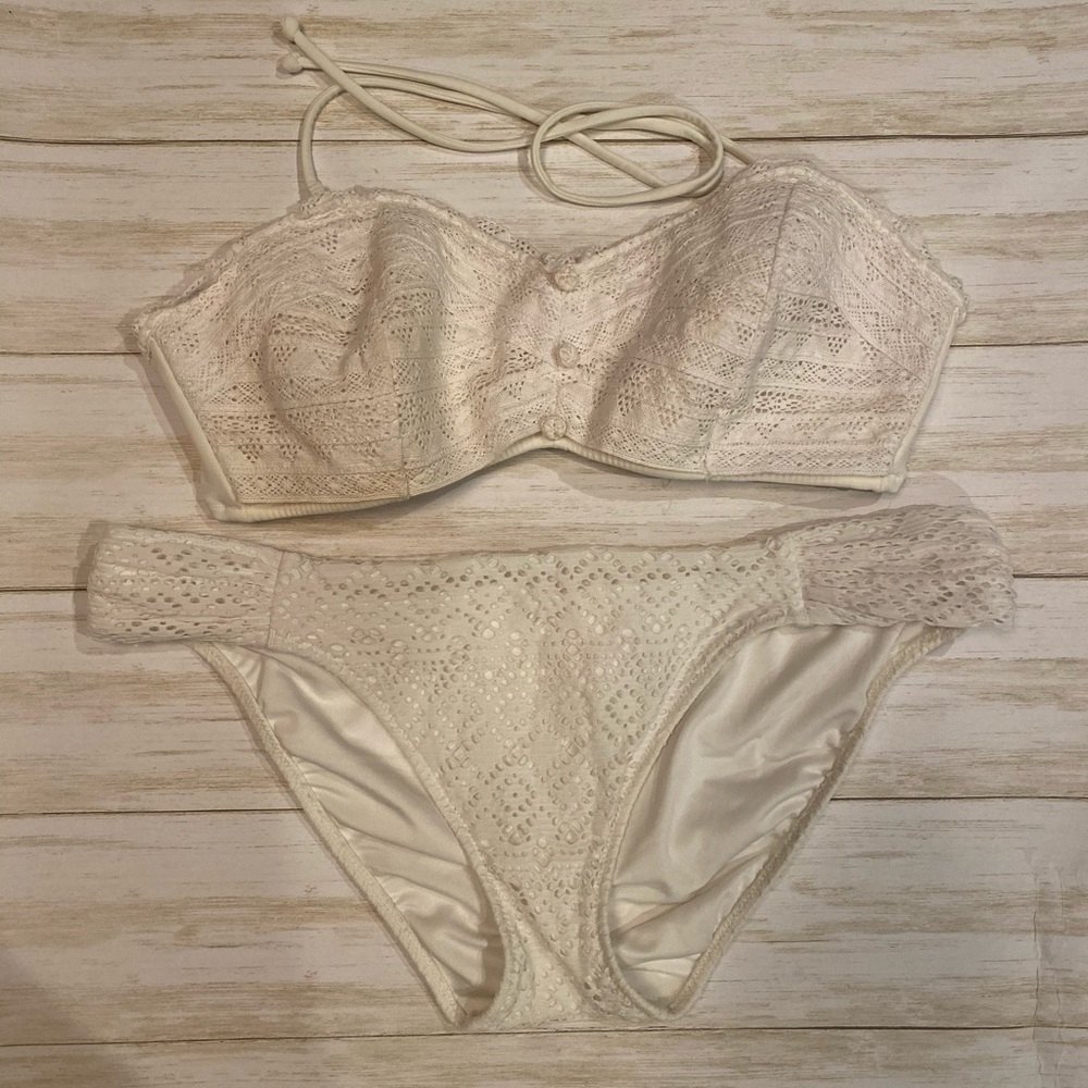 White lace bathing suit